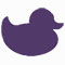 outline of a small purple duck